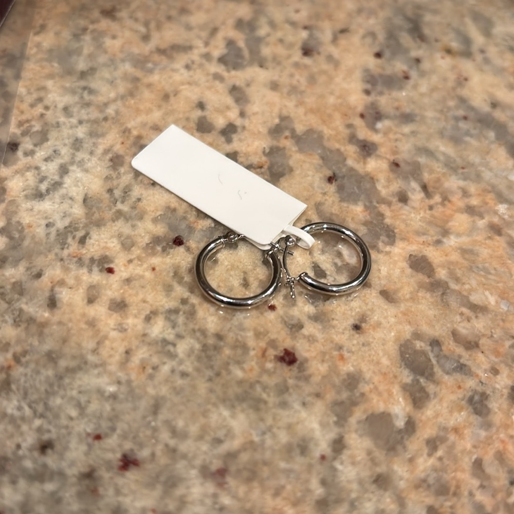 Silver Hoop Earrings - Picture 2 of 3
